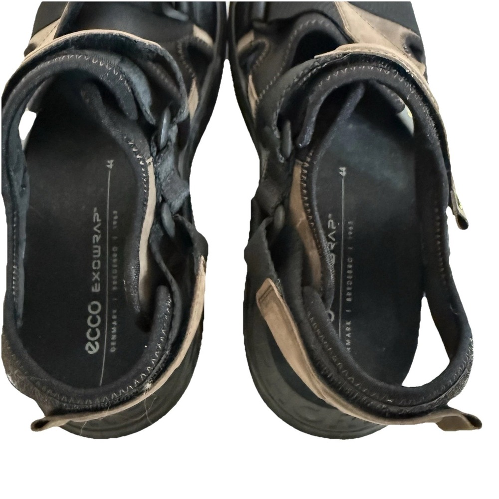 ECCO Exowrap Sandals Men 10 Brown Black Outdoor Sport Hook Loop 3 Strap - Picture 5 of 10